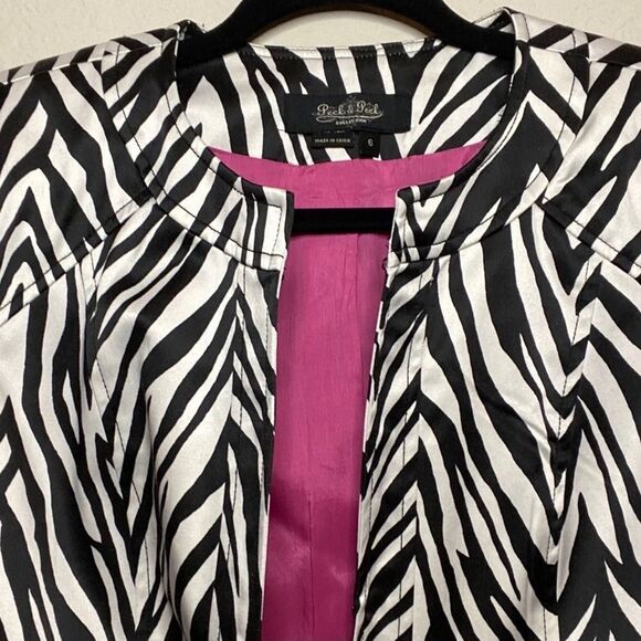 Peck & Peck Zebra Striped Jacket Sz 6 - Picture 5 of 8
